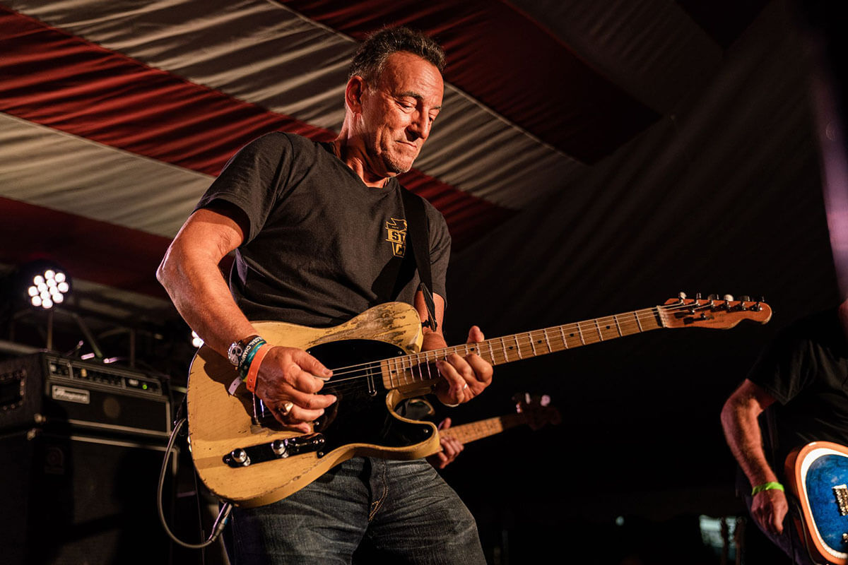 Bruce Springsteen performing with Joe Grushecky at opening of His Hometown exhibit. September 29, 2019.
